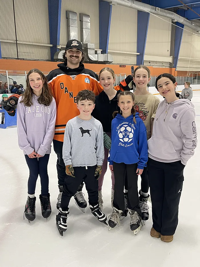Danbury Hat Tricks team member and skaters from the 2025 camp.
