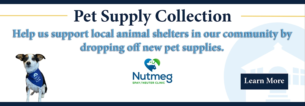 Pet Supply Collection - Help us support local animal shelters in our community by dropping off new pet supplies. Learn more.